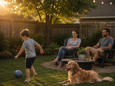 enjoying the backyard
